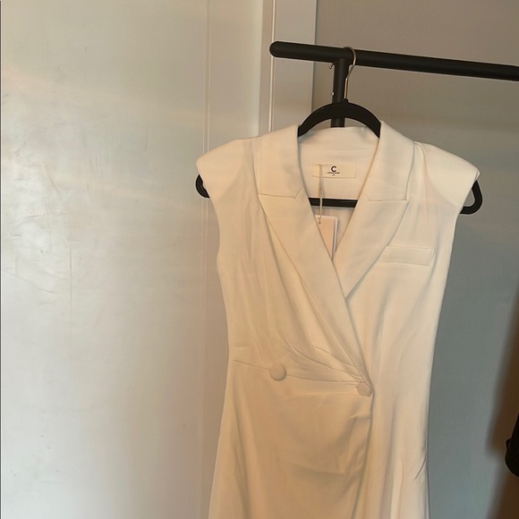 Commense Cream Wrap Knee-Length Dress - Picture 2 of 5